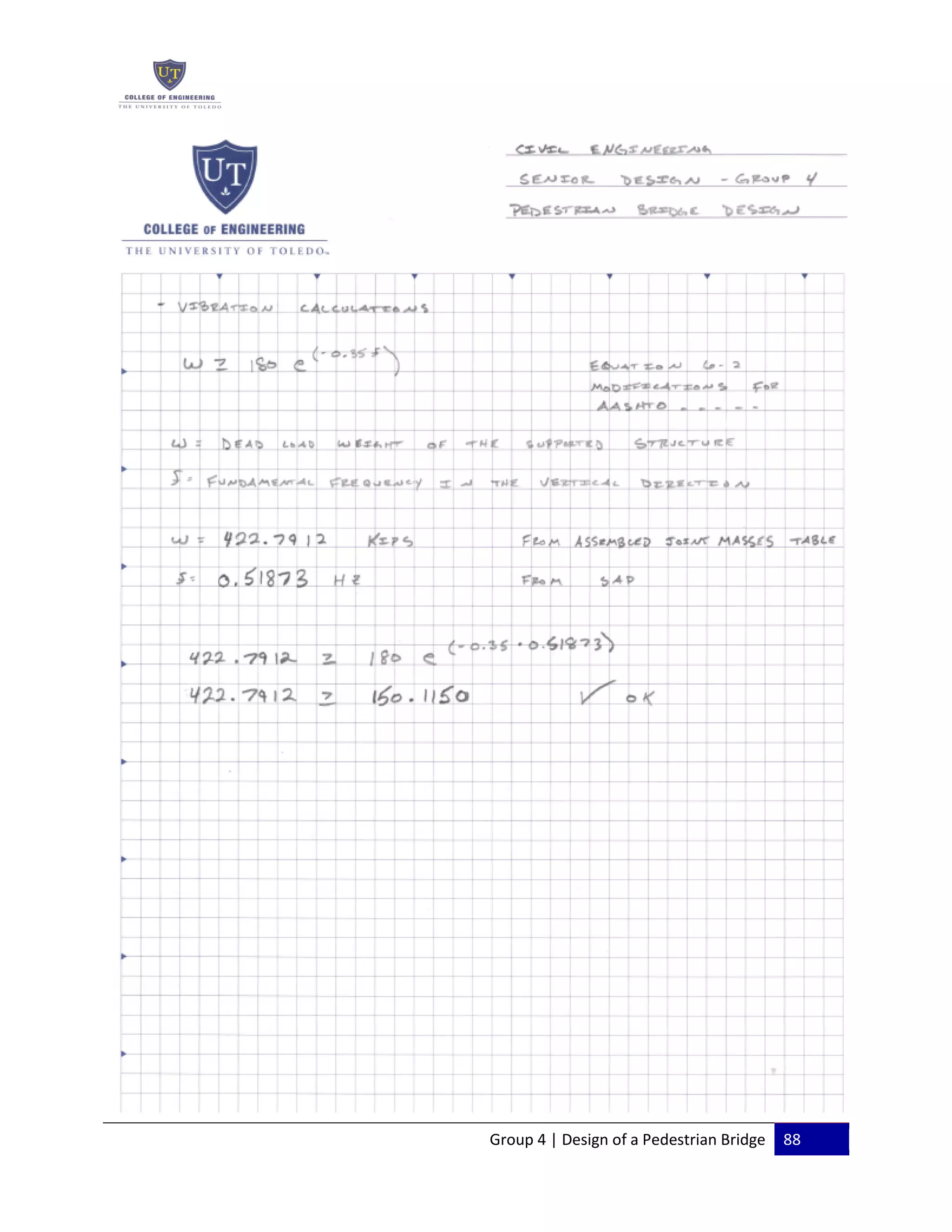 Group 4 | Design of a Pedestrian Bridge 88
 