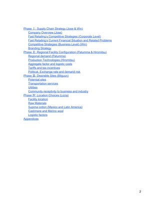 Supply Chain Network of Fast Retailing Co.(UNIQLO) | PDF