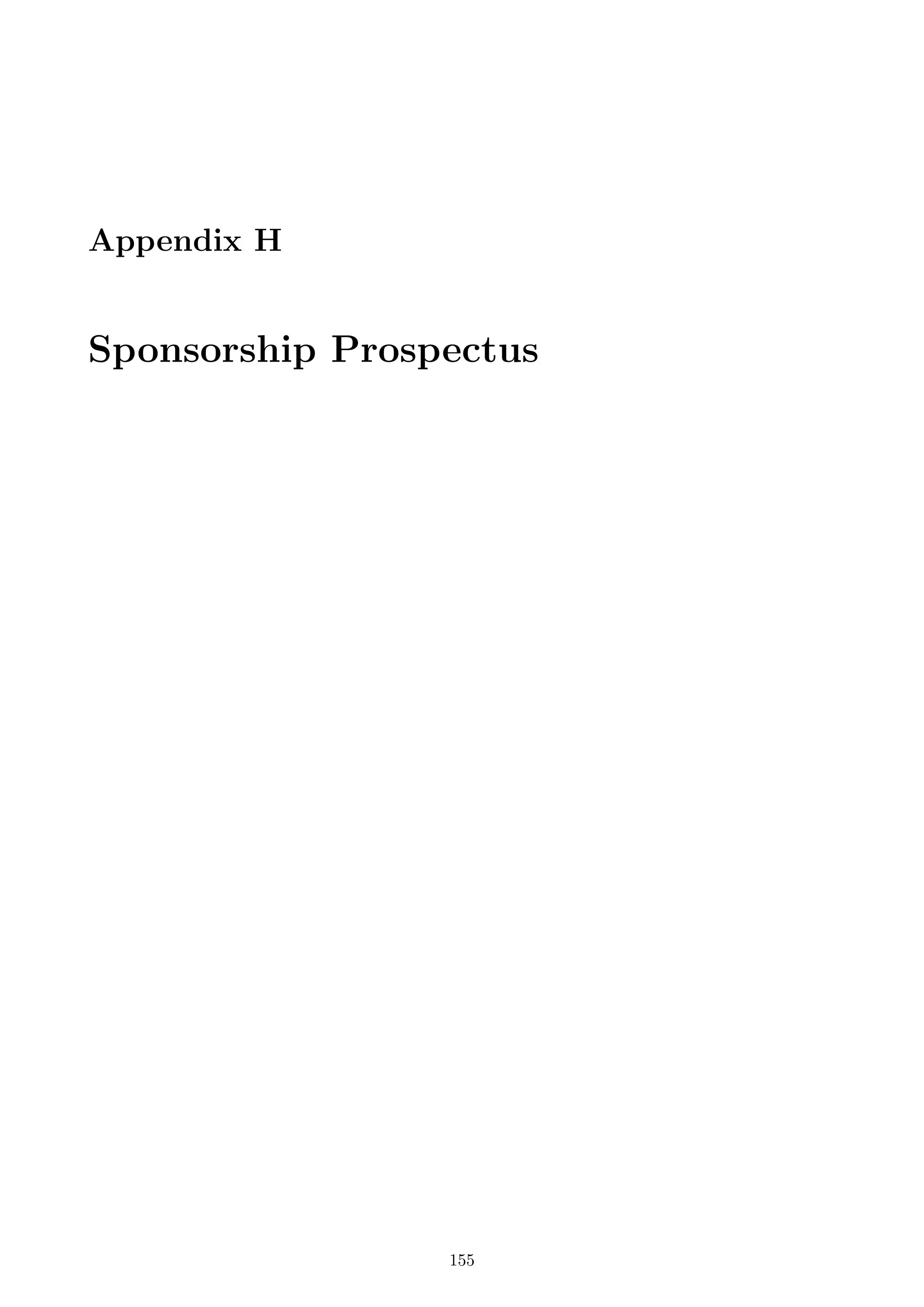 Appendix H
Sponsorship Prospectus
155
 