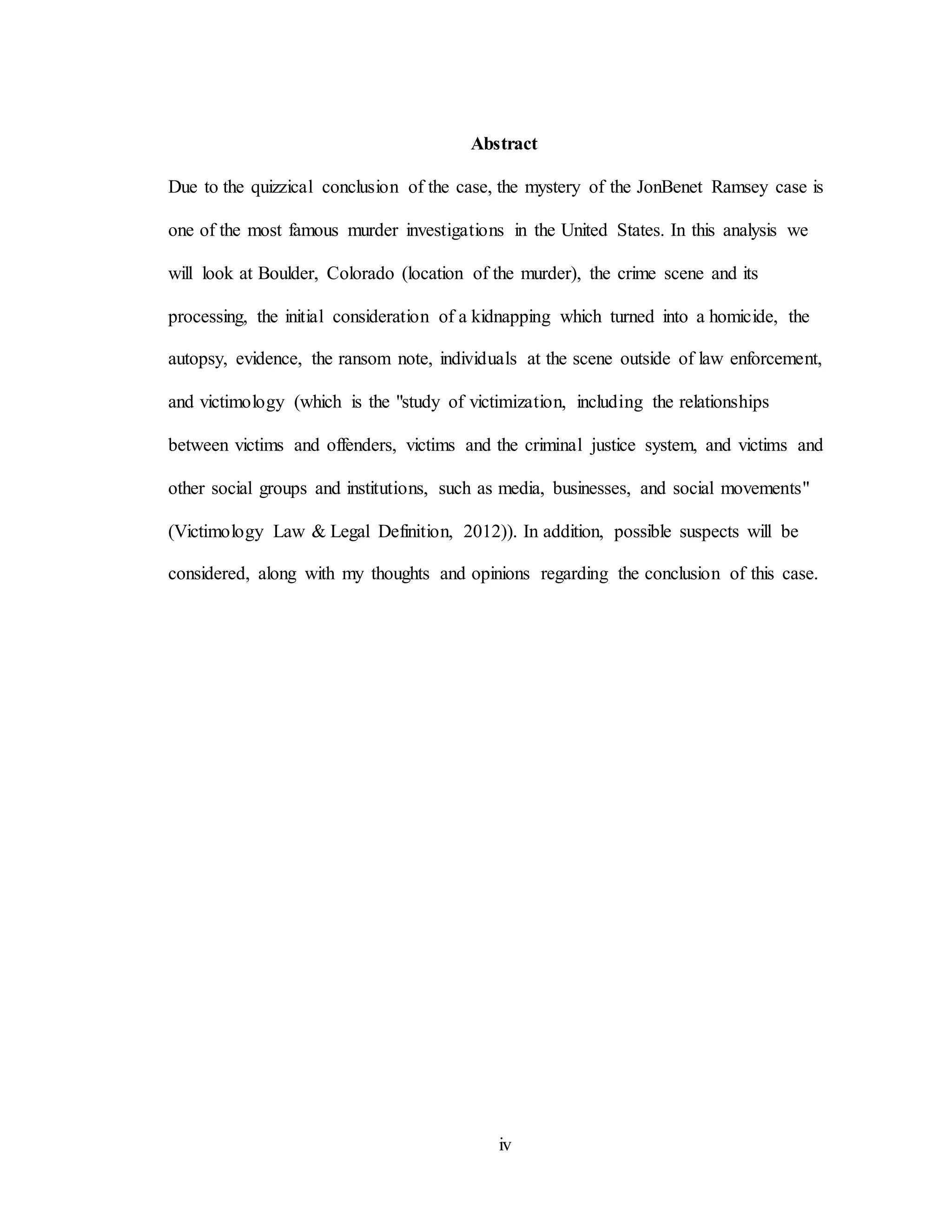 The FInal Report on JonBenet Ramsey by Todd Jacobucci | DOCX