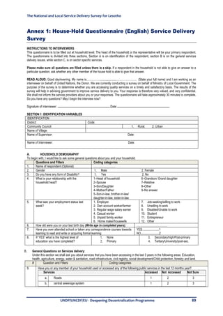 Service Delivery Questionnaire.pdf Final report National Local service delivery survey | PDF