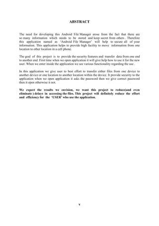 Android File Manager Report PDF | PDF