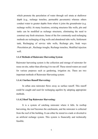 Rain water harvesting system project presentation | PDF