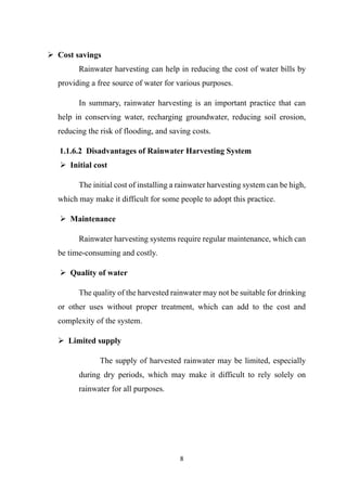 Rain water harvesting system project presentation | PDF