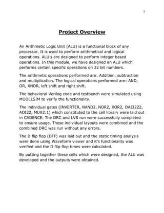 VLSI Design Final Project - 32 bit ALU | PDF