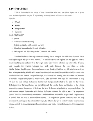 report on vehicle dynamics pdf | PDF