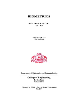 Final Report Biometrics | PDF