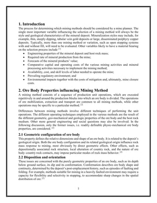 Comprehensive Underground Mine Design and Sustainable Mining Method ...