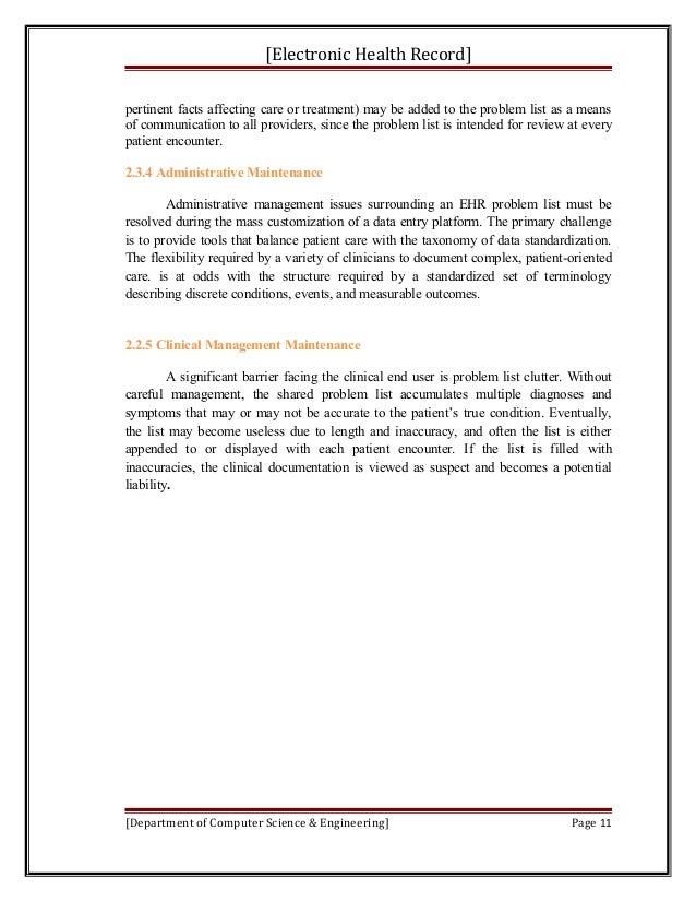 final report ehr1 which entry in the medical record best meets the requirement for problem oriented charting