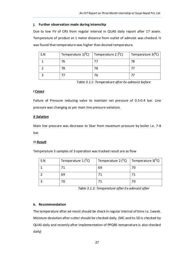 an ojt report on 3 month internship at surya nepal internship daily report sample