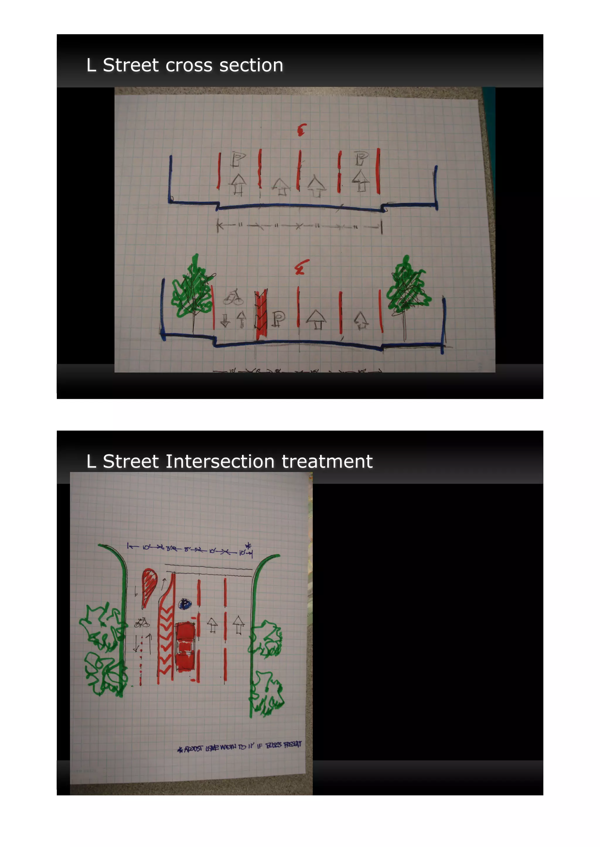 L Street cross section




L Street Intersection treatment
 