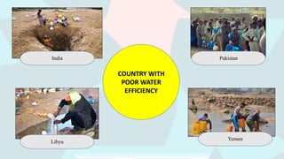 COUNTRY WITH
POOR WATER
EFFICIENCY
India Pakistan
Libya
Yemen
 