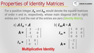 Algebraic Properties of Matrix Operations | PPTX | Physics | Science