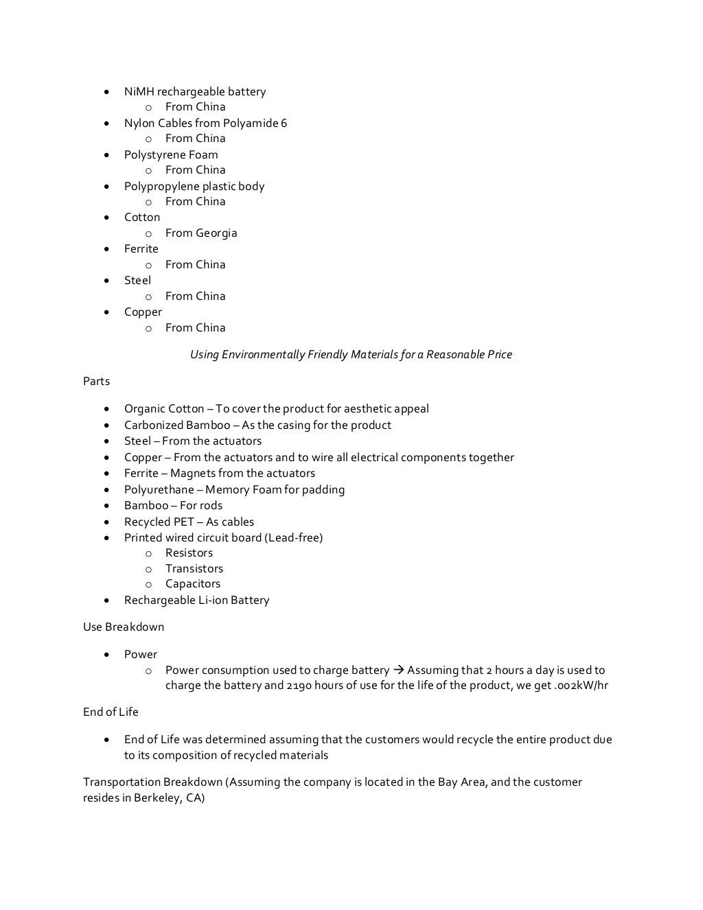 Product Dev with NASA @ UC Berkeley, Final Report