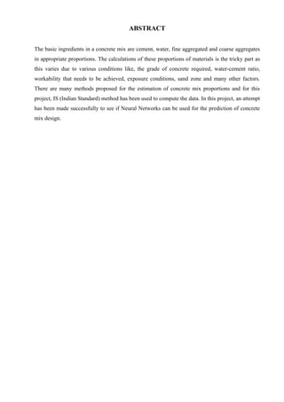 Artificial Neural Networks for Conceptual Design of Concrete Mix | PDF