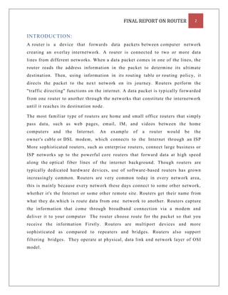 Report on Router | DOCX