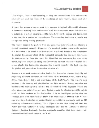 Report on Router | DOCX
