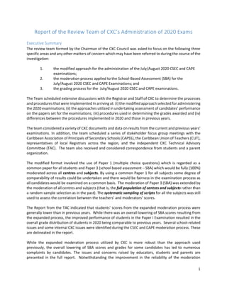 Csec Audit Example Review of the Administration of the 2020 CSEC and CAPE Examinations by ...