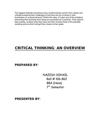 Critical Thinking