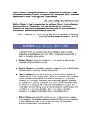 Critical Thinking