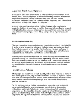 Critical Thinking