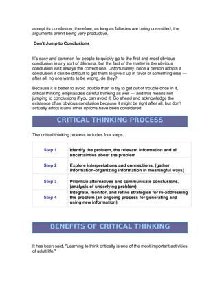 Critical Thinking