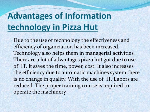 pizza hut information system This statistic shows the average sale per unit of pizza hut in the united states from 2006 to 2016 in 2016, pizza hut's average sales per unit reached 740 thousand u. pizza hut information system This statistic shows the average sale per unit of pizza hut in the united states from 2006 to 2016 in 2016, pizza hut's average sales per unit reached 740 thousand u.