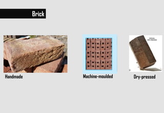 Brick
Machine-mouldedHandmade Dry-pressed
 