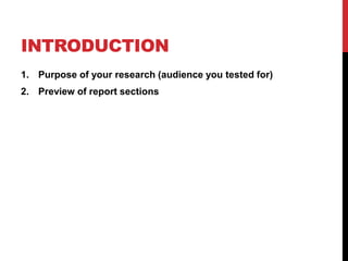Final report presentation | PPTX