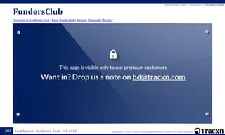 Copyright © 2018, Tracxn Technologies Private Limited. All rights reserved.Feed Report - RealEstate Tech - Feb 2018
FundersClub
203
Portfolio in RealEstate Tech | Exits | Funds Link | Website | LinkedIn | Twitter
RealEstate Tech > Investors > FundersClub
 