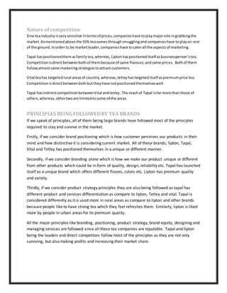 First Report Tea Final report tea industry | DOCX