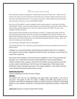 First Report Tea Final report tea industry | DOCX