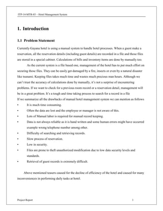 Hotel Management System Final Report
