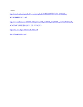 Research Paper: Social Networking Sites Preferences of the Senior High ...