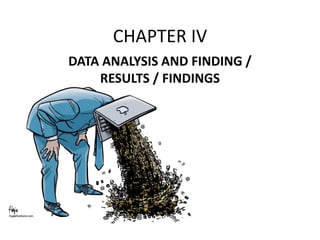CHAPTER IV
DATA ANALYSIS AND FINDING /
RESULTS / FINDINGS
 