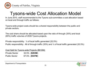 County of Fairfax, Virginia
Tysons-wide Cost Allocation Model
In June 2010, staff recommended to the Tysons sub-committee ...