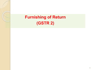 Furnishing of Return
(GSTR 2)
8
 