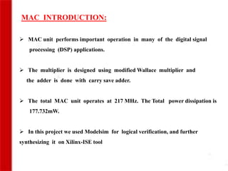 design of high speed performance 64bit mac unit | PPTX | Operating ...