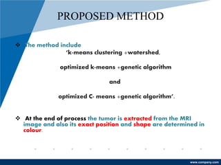 PPT on BRAIN TUMOR detection in MRI images based on IMAGE SEGMENTATION ...