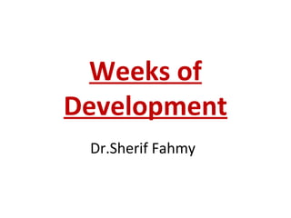 Weeks of
Development
Dr.Sherif Fahmy
 