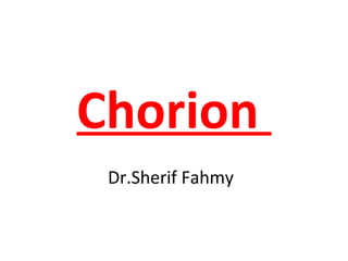 Chorion
Dr.Sherif Fahmy
 