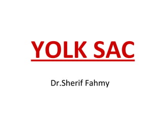 YOLK SAC
Dr.Sherif Fahmy
 