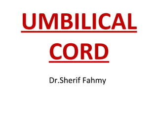 UMBILICAL
CORD
Dr.Sherif Fahmy
 