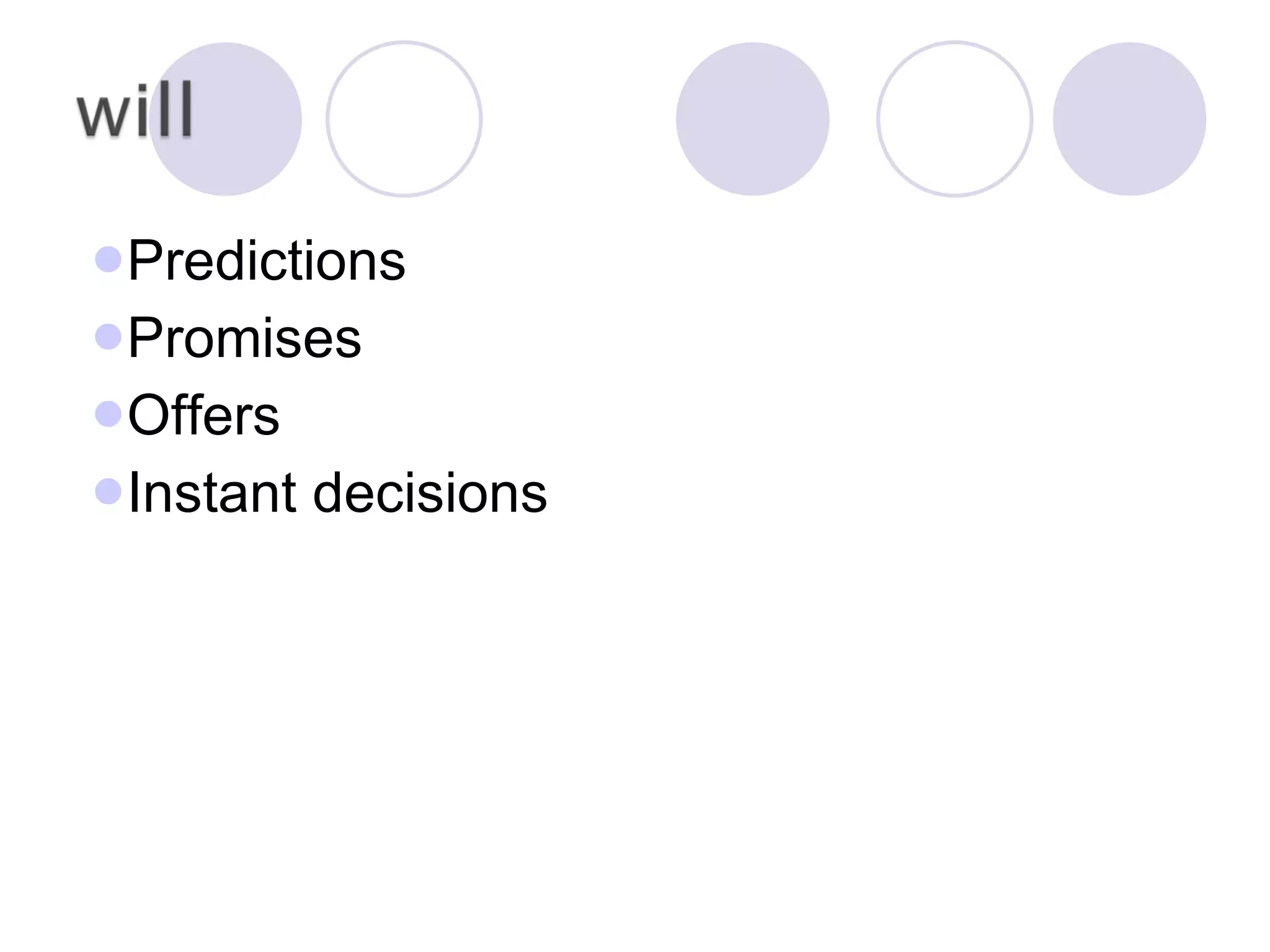 Predictions Promises Offers Instant decisions 