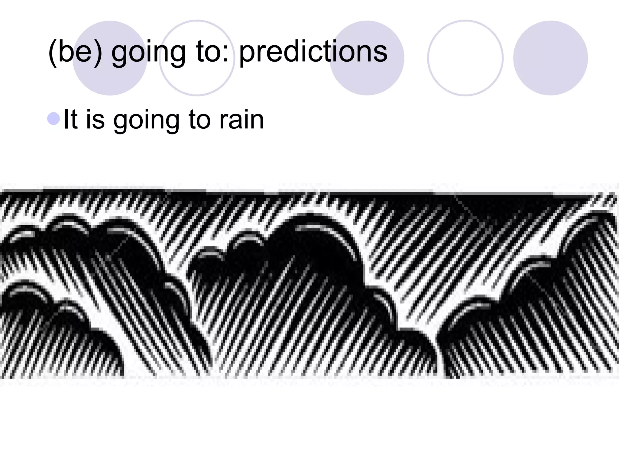 It is going to rain (be) going to: predictions 