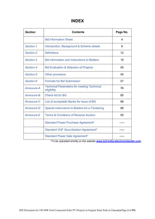 Rfs Document Example RfS for 250 MW in Gujarat Solar Park under NSM Ph-II, Batch-IV | PDF