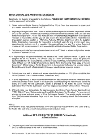 Class 4 Code Rfs RfS for 250 MW in Gujarat Solar Park under NSM Ph-II, Batch-IV | PDF