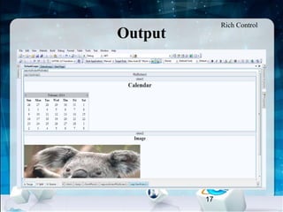 17
Output
Rich Control
 
