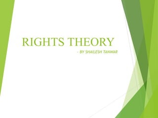 RIGHTS THEORY
- BY SHAILESH TANWAR
 