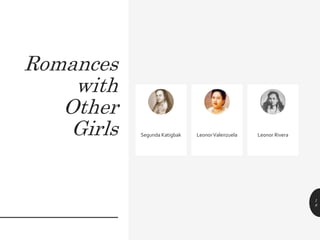 Romances
with
Other
Girls Segunda Katigbak LeonorValenzuela Leonor Rivera
1
8
 